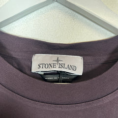 Stone Island Burgundy Compass Logo T-Shirt Size M