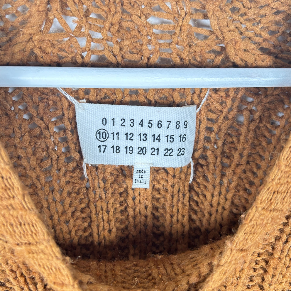 Maison Margiela Cable Knit Brown Sweater Size M