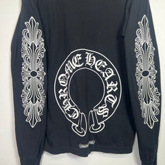 Chrome Hearts Black Floral Horseshoe Longsleeve