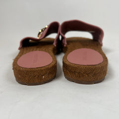Dolce & Gabbana Pink DG Medallion Napa Espadrilles Size 38
