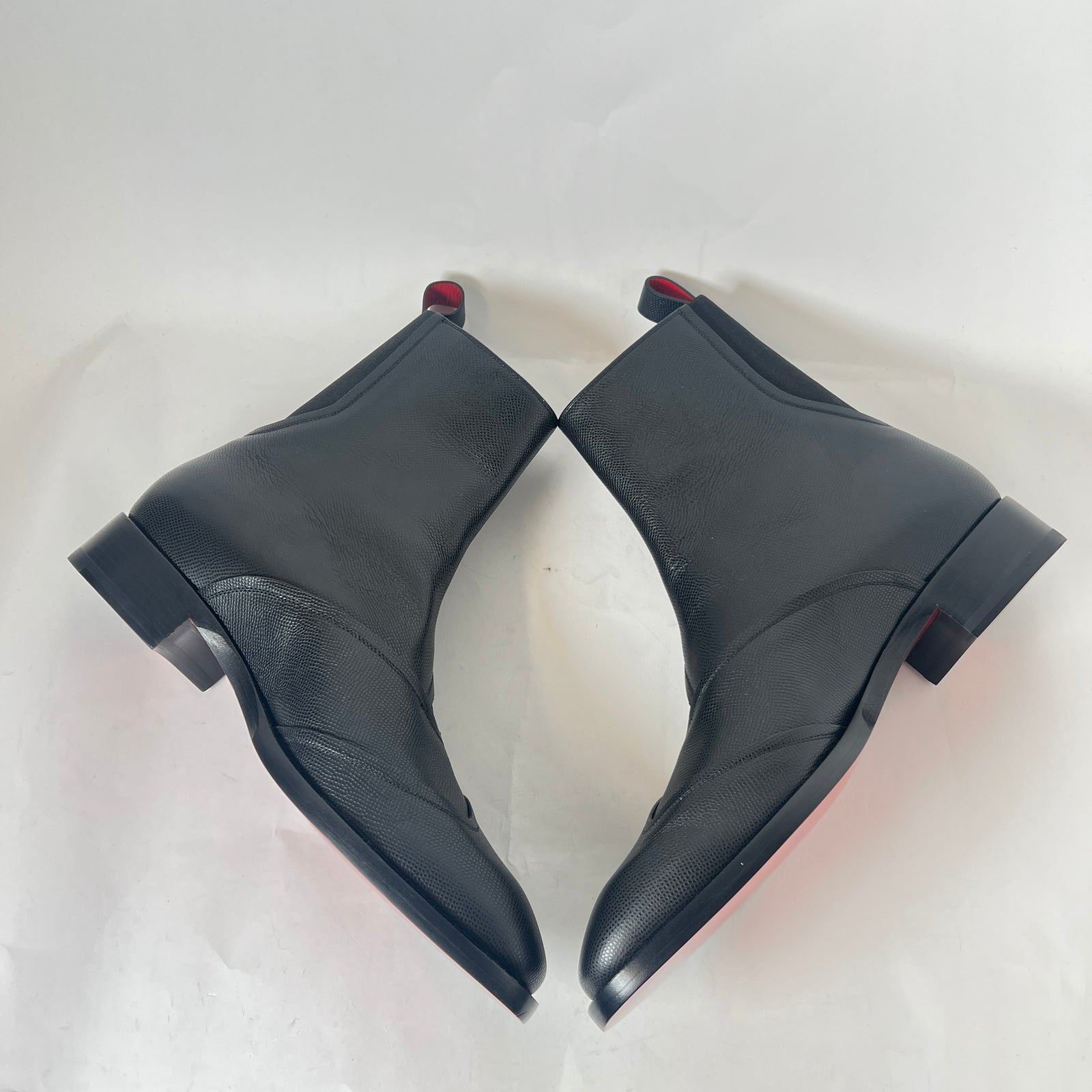 Christian Louboutin Black Boabi Leather Chelsea Boot Size 42
