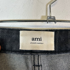 Ami Paris Black Washed Baggy Fit Jeans