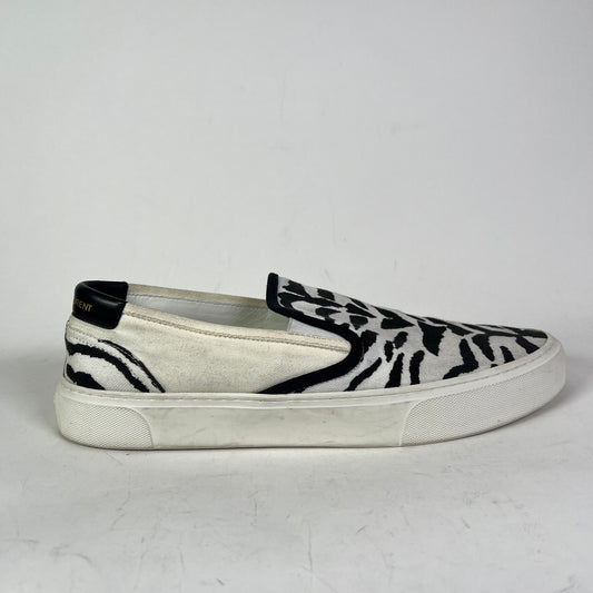 Saint Laurent Paris Zebra Venice Slip On Sneakers
