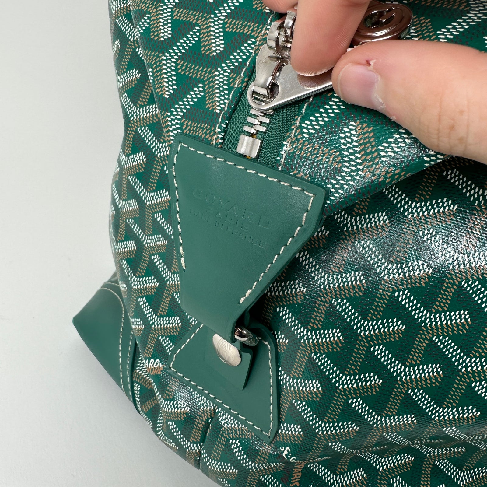 Goyard Goyardine Green Boeing 55 Travel Duffle Bag