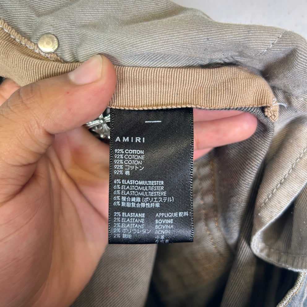 Amiri MX1 Mudwash Black Patch Jeans