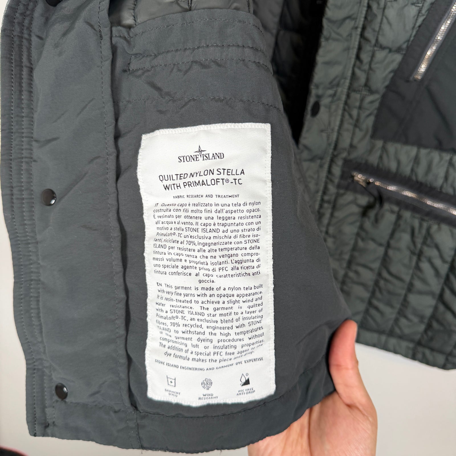 Stone Island Grey Quilted Nylon Stella Vest Size M