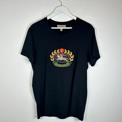 Burberry Black Classic Crest Logo Tee Size S