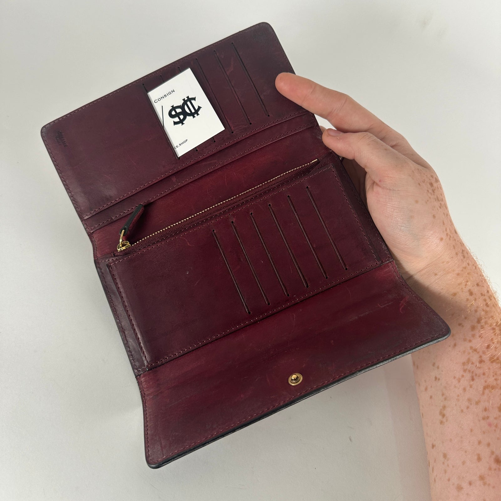 Celine Brown Macadam Cloth Long Wallet