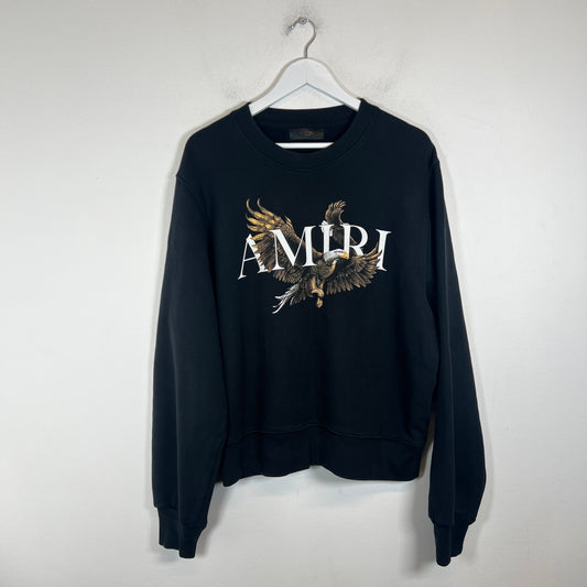 Amiri Black Eagle Logo Crewneck Size M