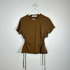 Proenza Schouler Brown Scrunched Shirt Size L