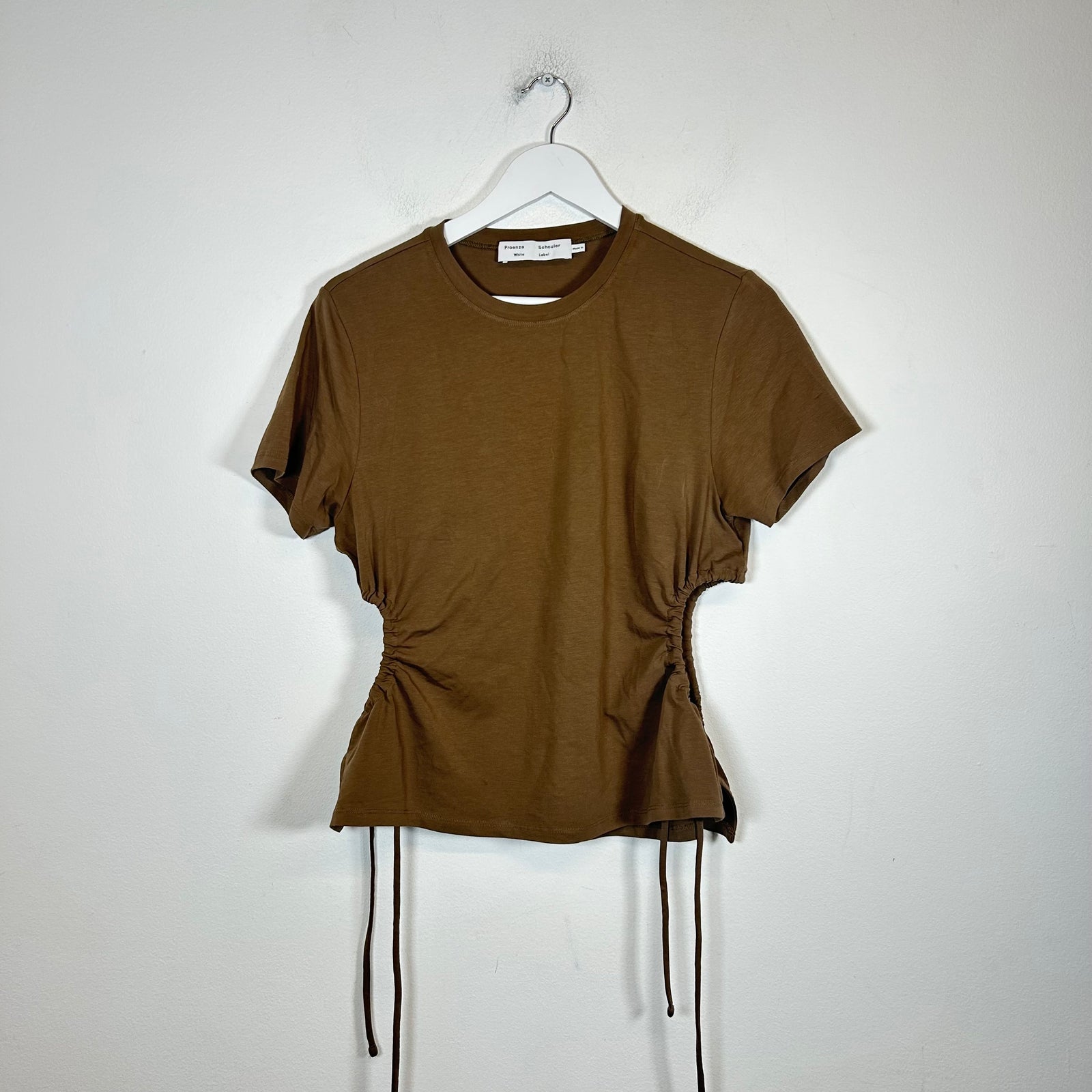 Proenza Schouler Brown Scrunched Shirt Size L