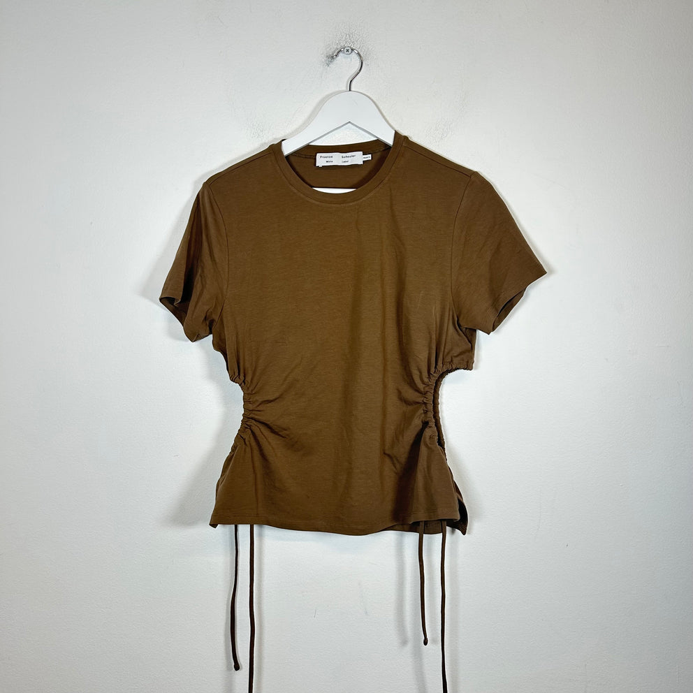 Proenza Schouler Brown Scrunched Shirt Size L