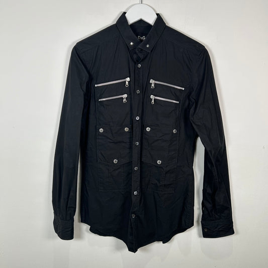 Dolce & Gabbana Zipper Cargo Button Up Shirt Size S