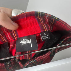 Stussy Red Plaid Pants Size S