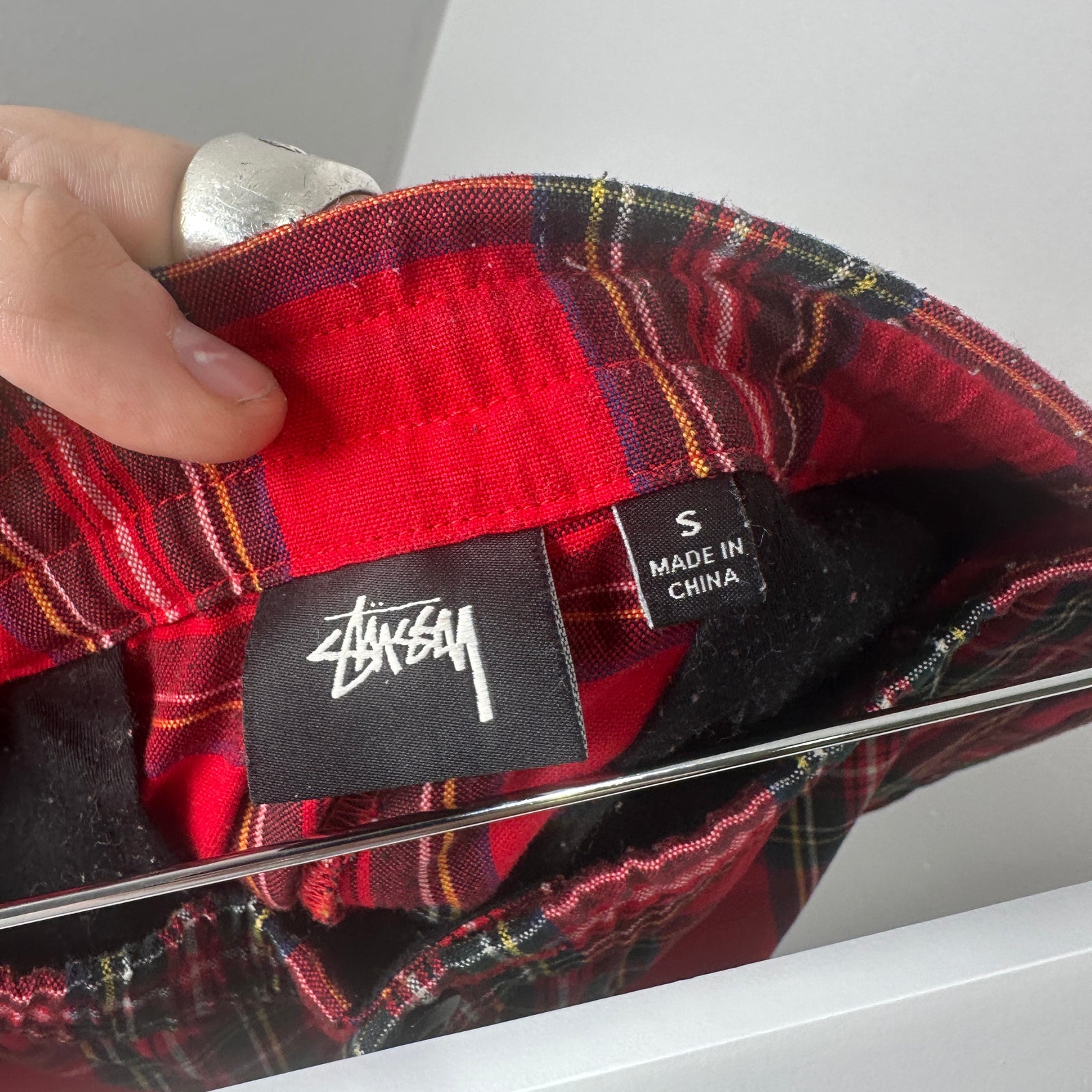 Stussy Red Plaid Pants Size S