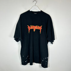 Balenciaga Black Metal Distressed T-Shirt Size 3