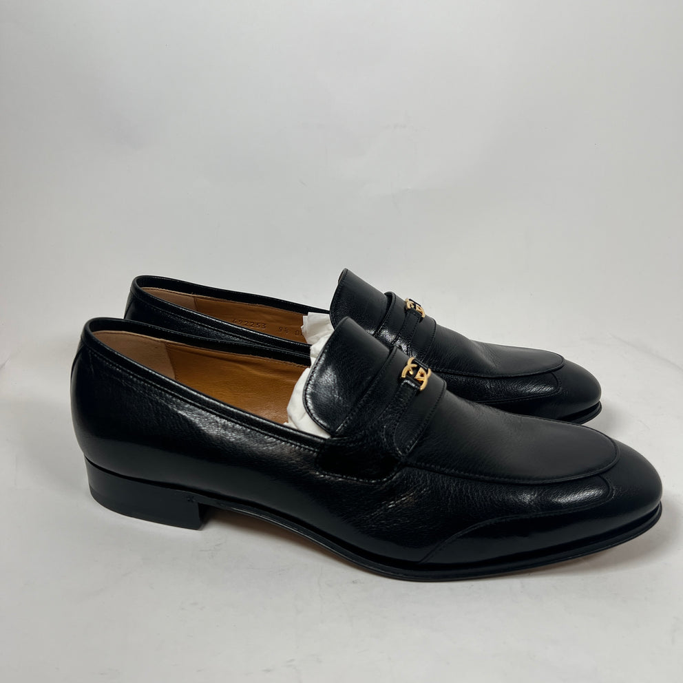 Gucci Interlocking G Leather Loafers Size GG 9.5