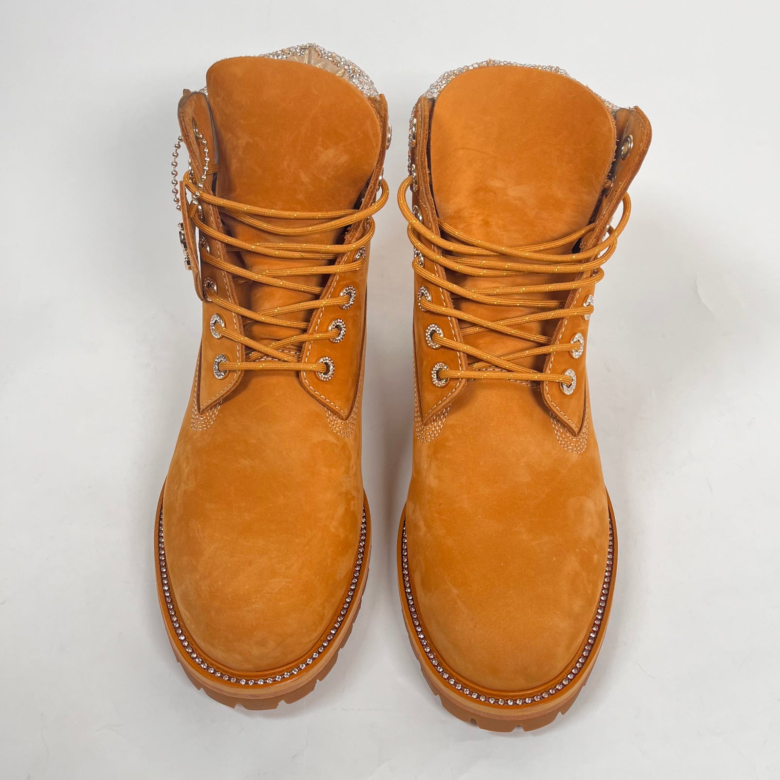Jimmy Choo Timberland 6" Wheat Swarvoski Boots Size 10.5