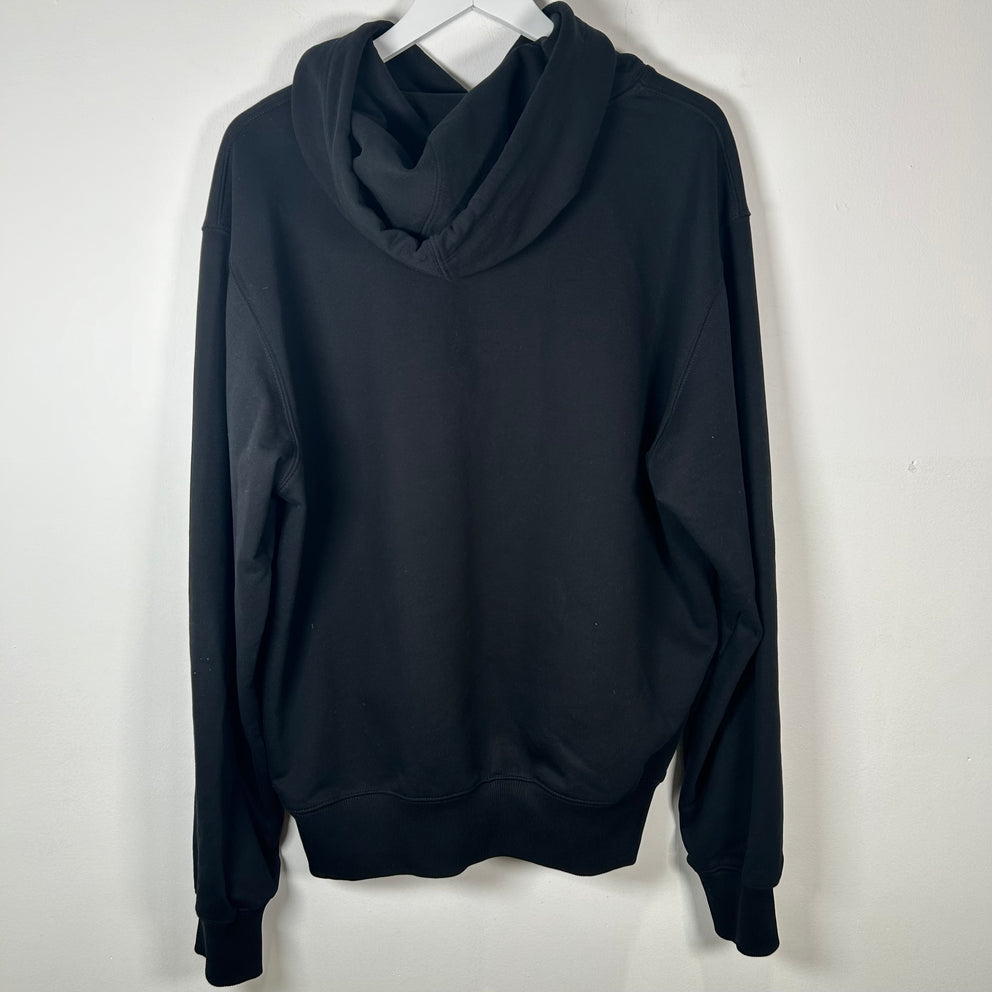 Helmut Lang Black Plain Logo Hoodie Size L
