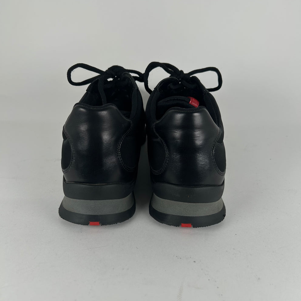 Prada Sport Black Leather Sneakers Size 9.5