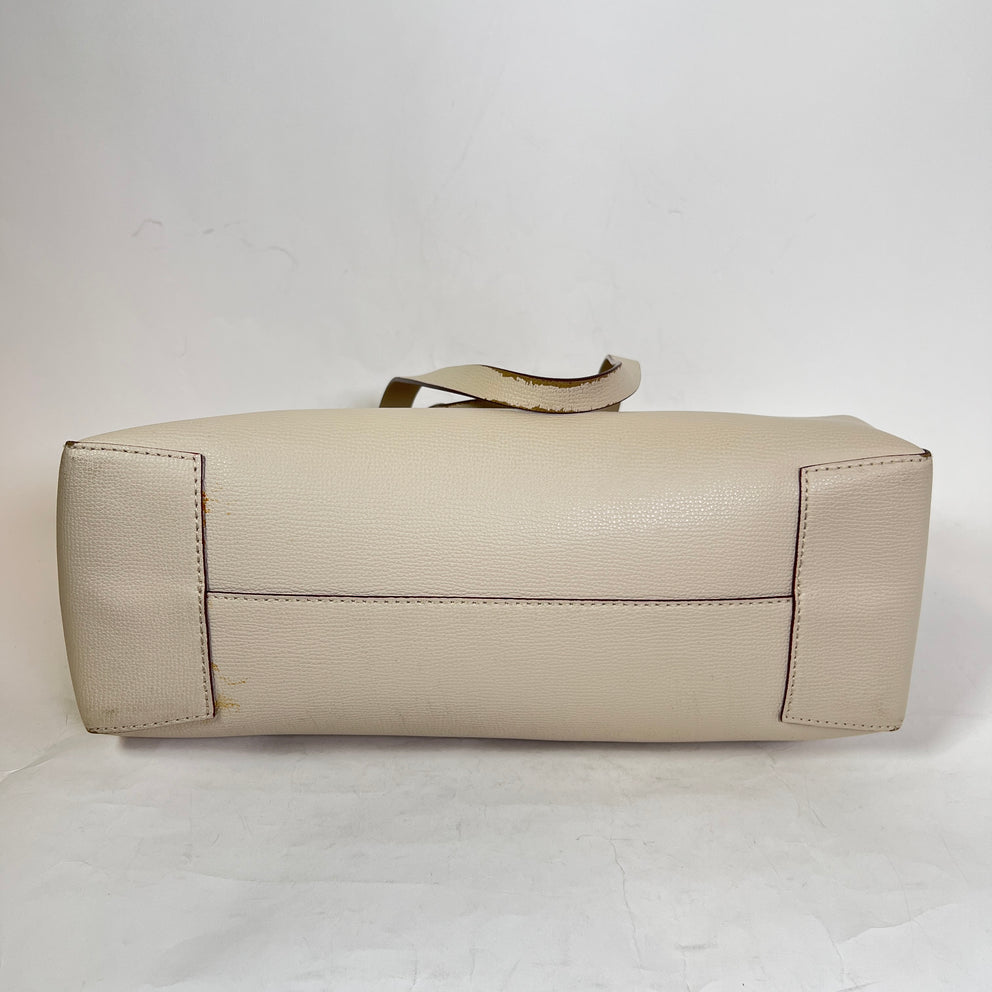 Burberry Tan Calfskin Crest Embossed Small Tote Bag