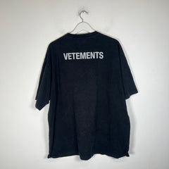 Vetements Black Reflective Staff T-Shirt Size L