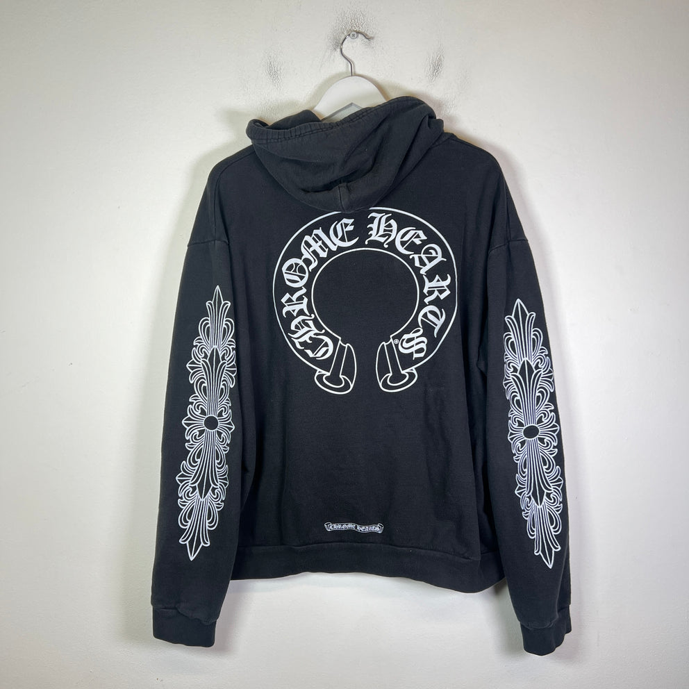 Chrome Hearts Floral Horseshoe Zip-Up Hoodie