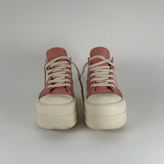 Rick Owens Pink Double Bumper Ramones Low Top Size 41