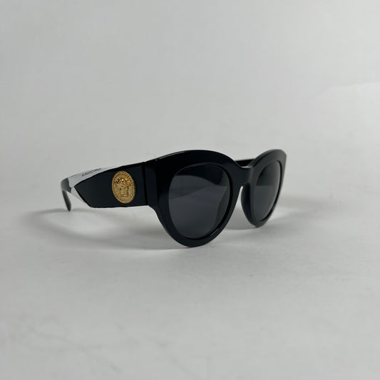Versace round black and gold sunglasses