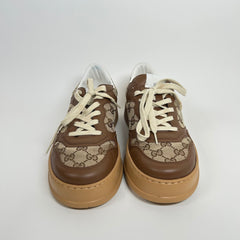 Gucci Brown Leather GG Chunky Sneakers Size 9.5