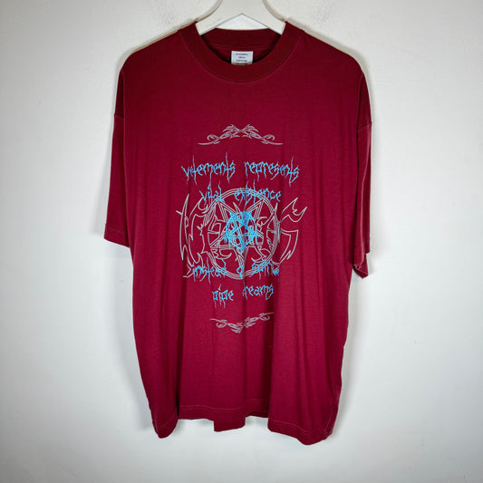 Vetements Burgundy Vital Existence T-Shirt Size S