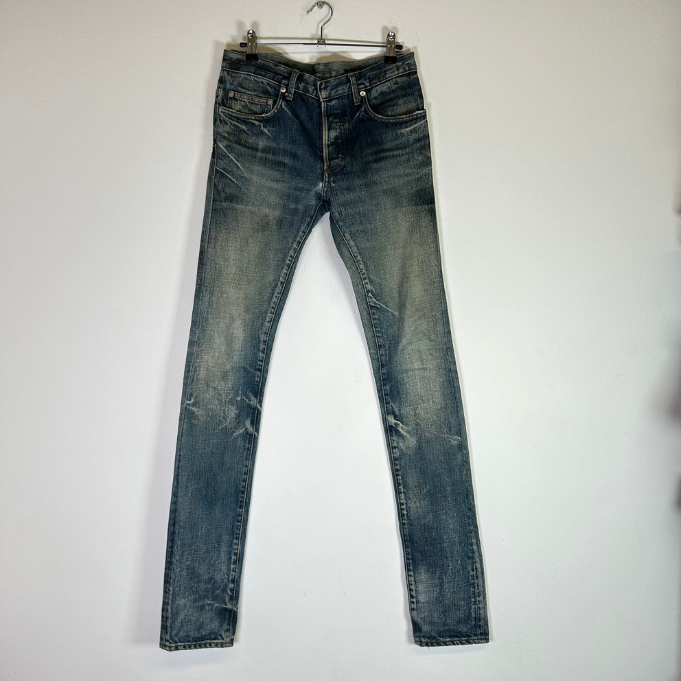 Dior Homme SS10 'Fuel To Fire' Blue Washed Jake Denim Jeans Size 28