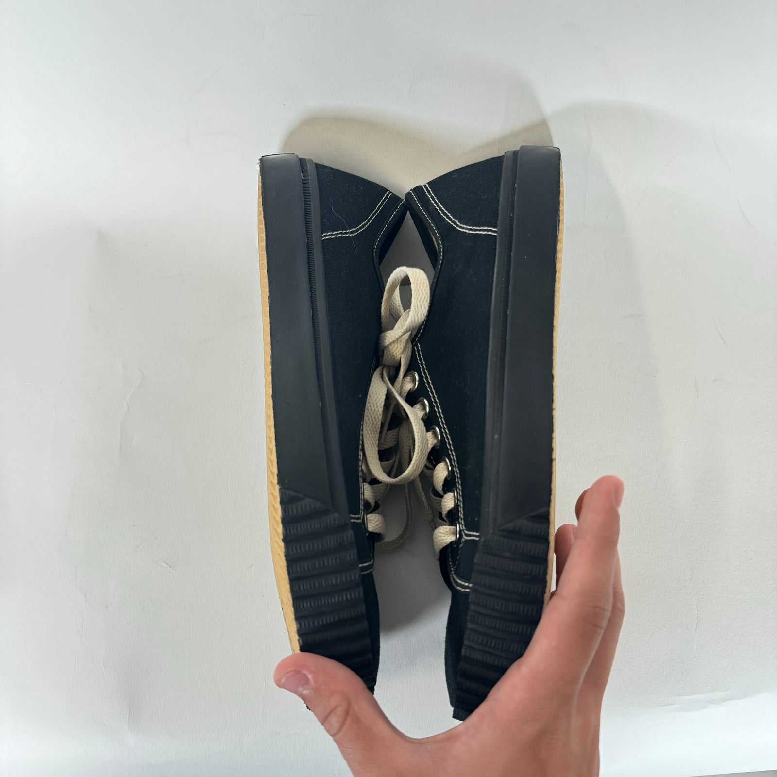 Maison Margiela Black Canvas Tabi Low Top Sneaker Size 39
