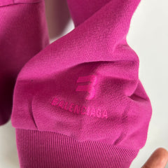 Balenciaga Purple Sporty B Cropped Hoodie Size L