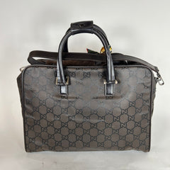 Gucci Brown GG Nylon Boston Bag