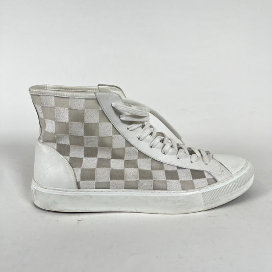 Louis Vuitton White Damier Tattoo High Tops LV 9