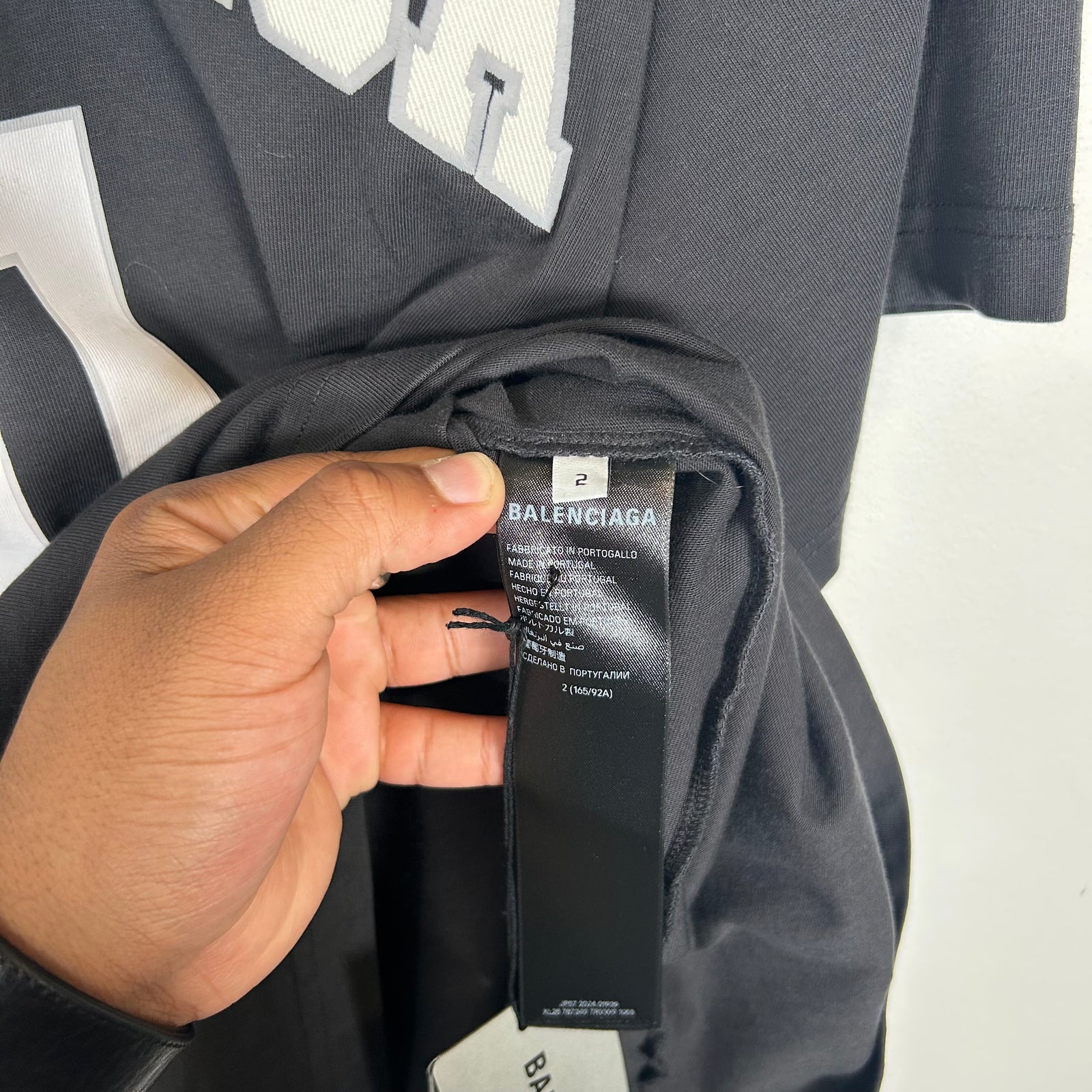 Balenciaga Grey Basketball Jersey T-shirt Size 2