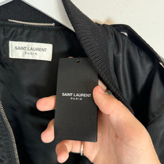 Saint Laurent Black Nylon MA-1 Bomber Size 48