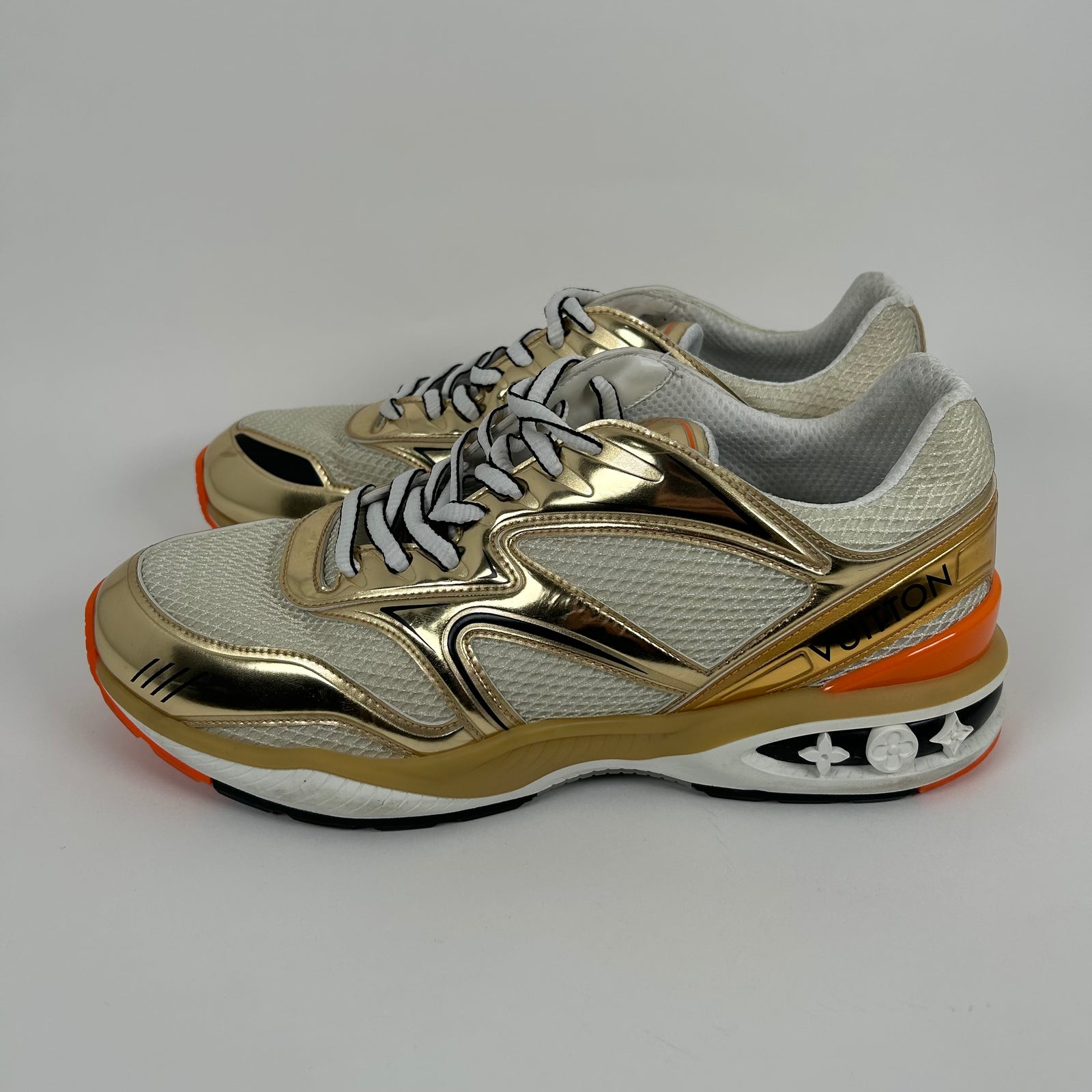 Louis Vuitton Gold Mesh Trail Low Top Sneaker Size LV10.5
