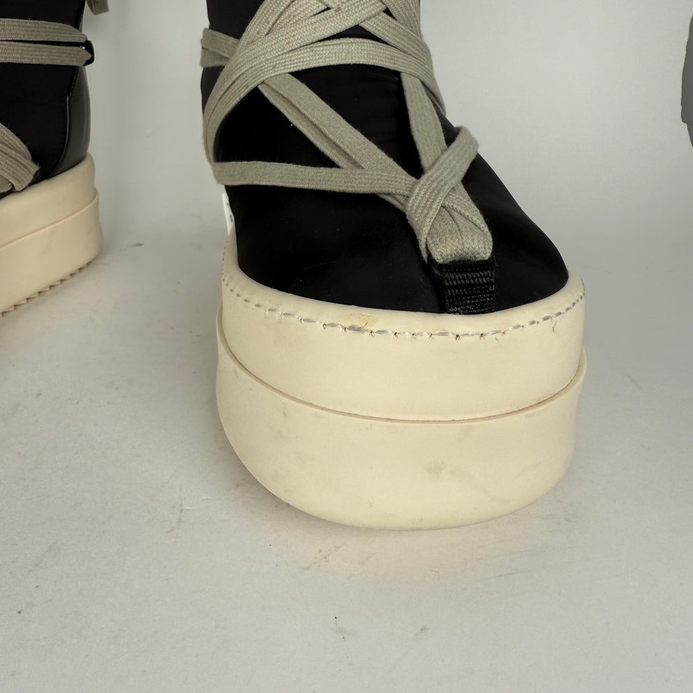 Rick Owens x Moncler Big Rock Megalace Black Boots Size 42