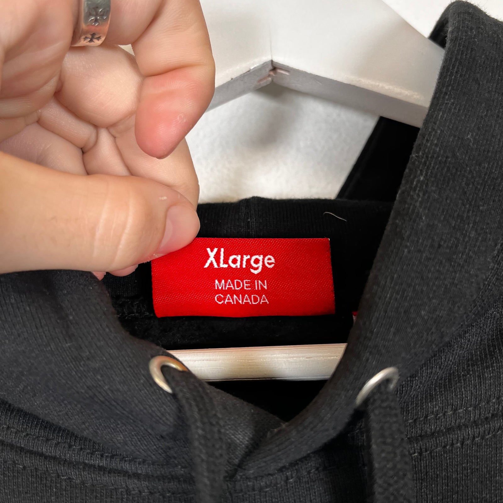 Supreme Black Mirrored Logo Hoodie Size XL