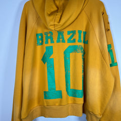 HMDD Rio Gold Brazil Zip-Up Hoodie Size L