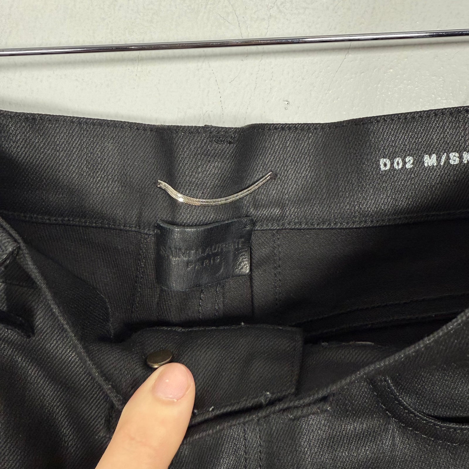 Saint Laurent Jeans Black Waxed D02 Size 27