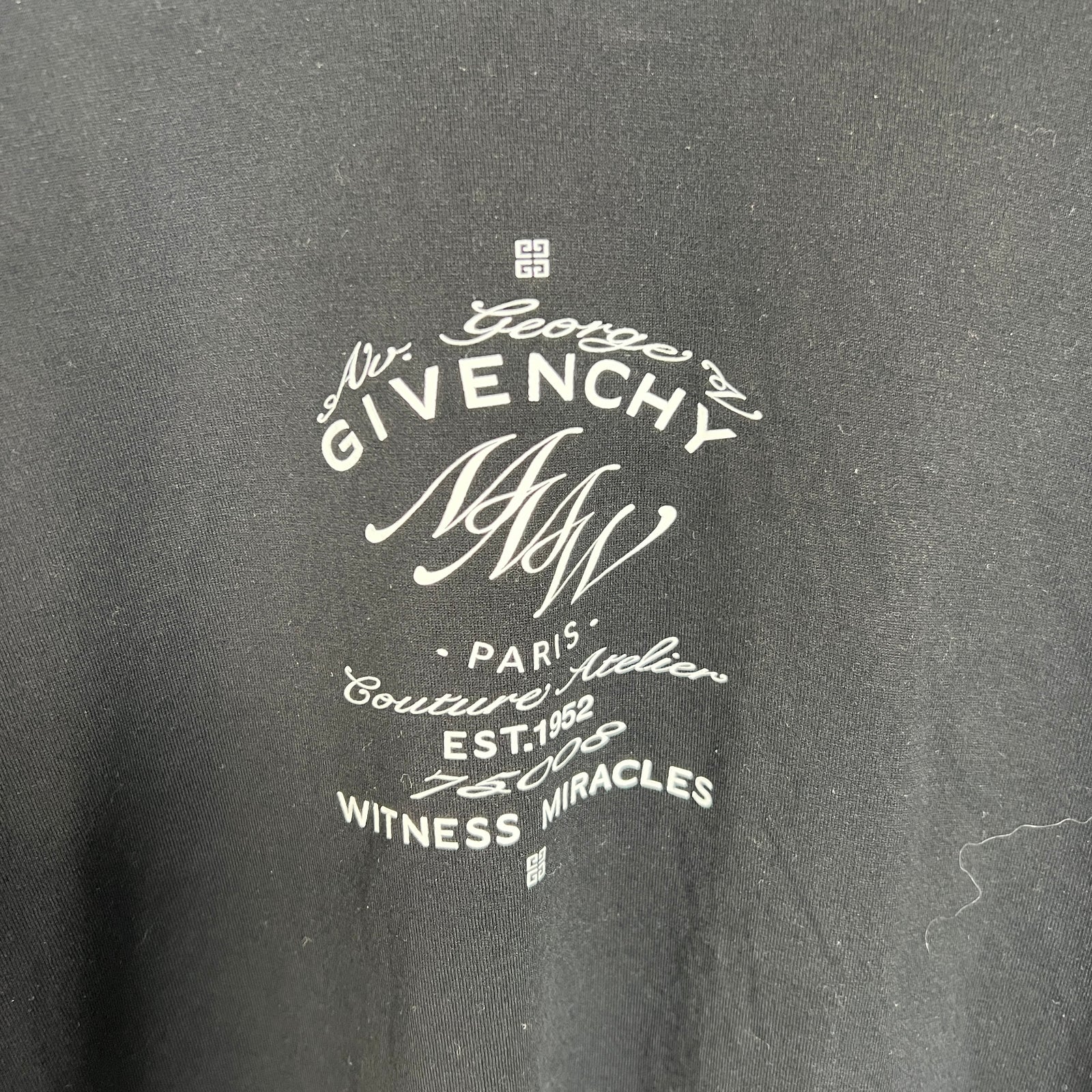 Givenchy Black Paris Logo T-shirt Size XL