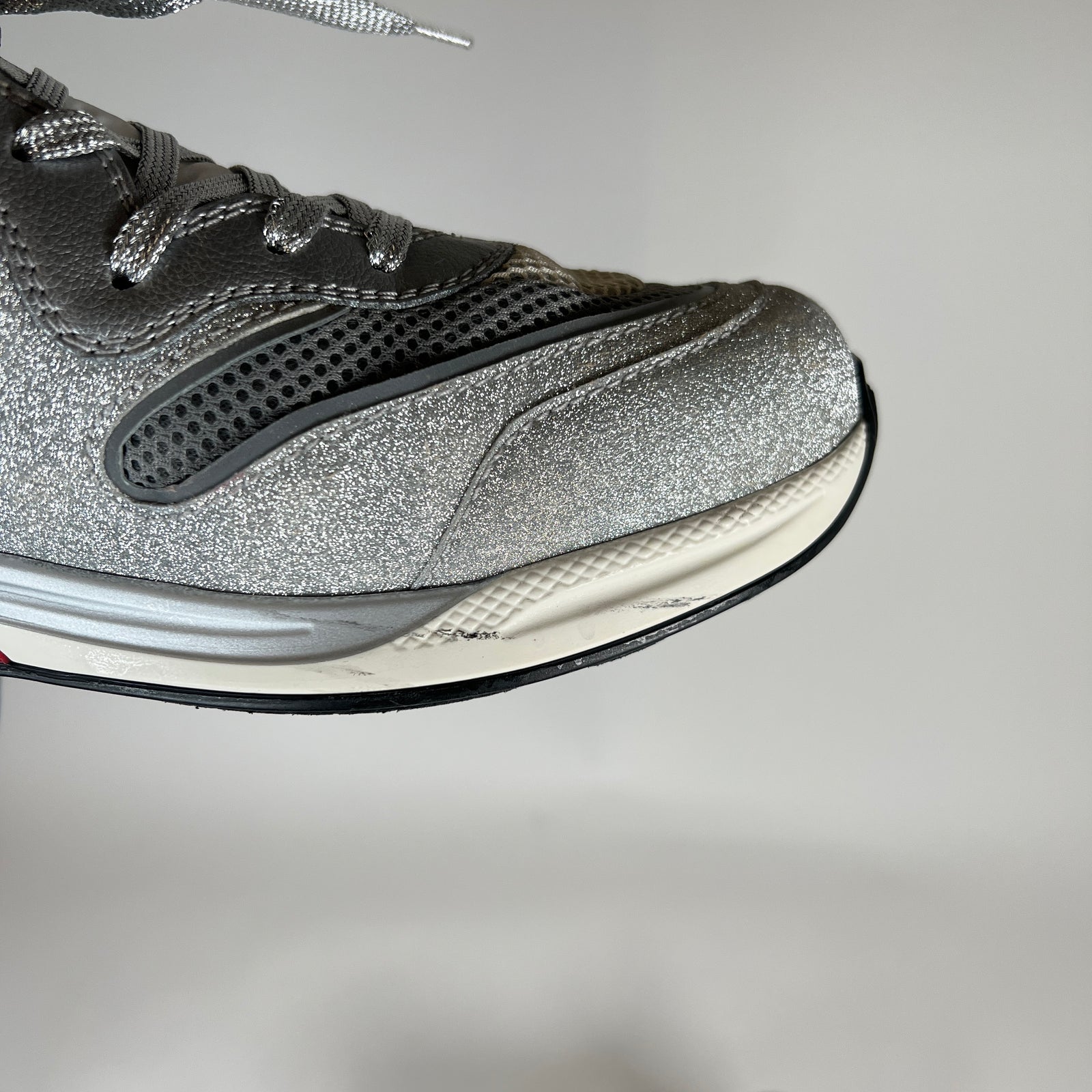 Gucci Ultrapace Silver Sparkle Size 12