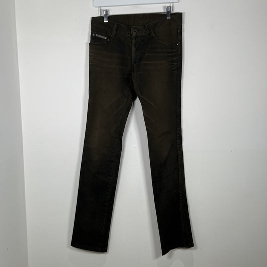 5351 Homme Green Waxed Slim Jeans Size 1