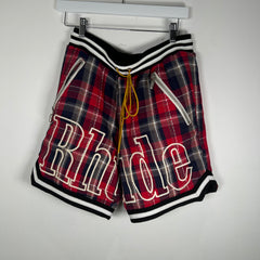 Rhude Plaid Logo Shorts Size M