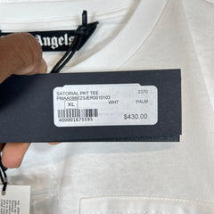 Palm Angels White Pocket Logo T-Shirt Size XL