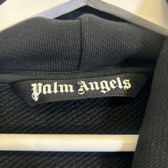Palm Angels Black Curved Logo Hoodie Size S