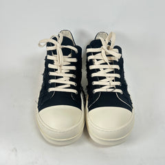 Rick Owens Drkshdw Black Distressed Low-Top Ramones Size 44